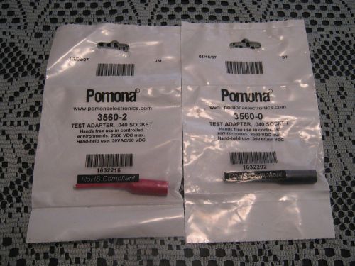 2-Pomona Test Adapter,.040 Socket 3560-0 Black / 3560-2 Red ( New in Package )