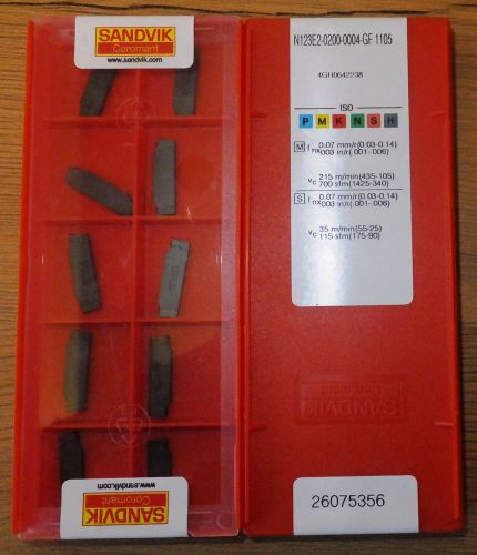 10 pcs. SANDVIK N123E2-0200-0004-GF 1105 2 mm grooving inserts N123 E 2 cut off