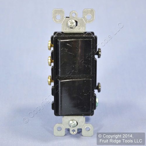 Leviton scratched black decora sp/3-way double light rocker switch bulk 5641-e for sale