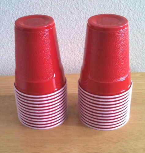 Lot of 24, Red Plastic, Drink Cups, 16 oz.