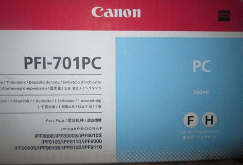 Genuine Canon PFI-701PC (0904B001) Cyan Ink Cartridge 700ML For IPF 9000 - New