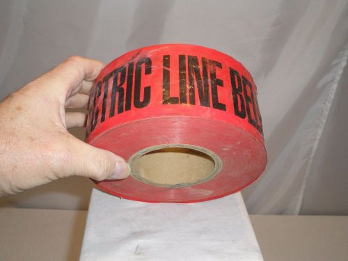 Partial roll of Ideal red caution tape-the tape is 3&#034; wide and the roll is 6.5&#034;