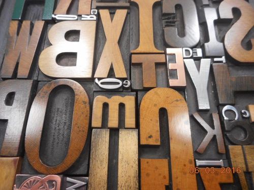 Letterpress Printing Wood &amp; Metal Type Graphic Design Mix Fonts Alphabet / Frame