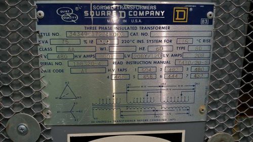 75 kva transformer 200 amp disconnect 400 amp main panel board disconnect for sale