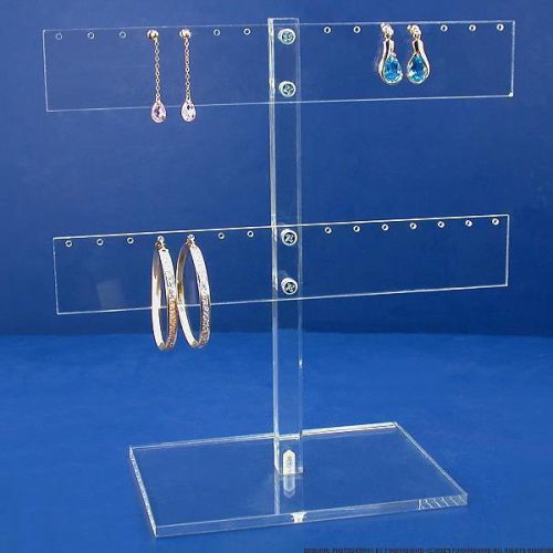 Acrylic 14 Pair Earring T-Bar Display Tree Holder