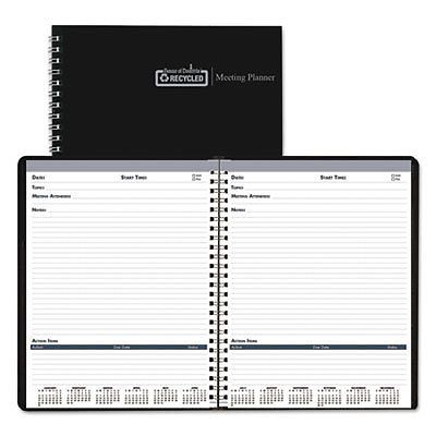 Recycled Meeting Note Planner, 8 1/2 x 11, Black/Blue, 2017, Sold as 1 Each