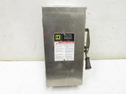Stainless Steel Square D H221DS 30 Amp 240v AC Fused Safety Switch Disconnect