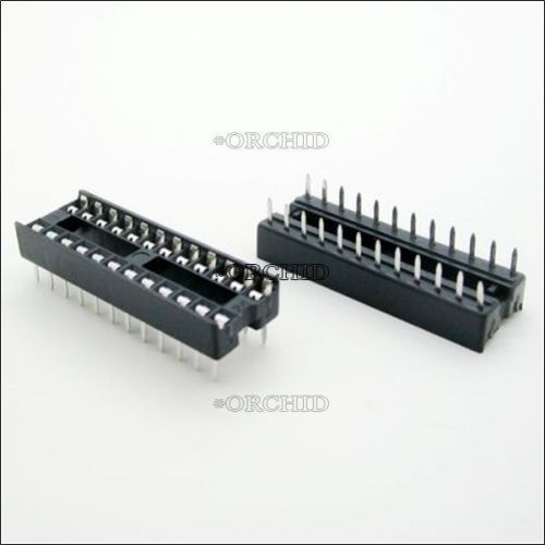 10pcs dip-24 24 pin 24pin dip sip ic sockets adaptor solder type narrow #9688468