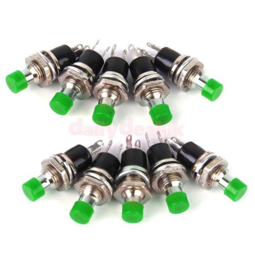 10x Mini Momentary Push Button Switch OFF-(ON) for Model Railway Hobby Green