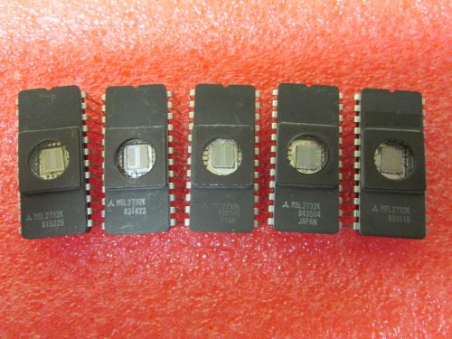 5 PSC  LOT  M5L2732K  MITSUBISHI  2732  VINTAGE  EPROM  32KBIT  UV