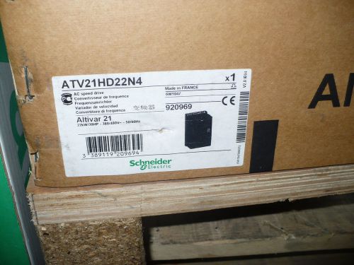 Schneider atv21hd22n4, ac variable frequency drive, vfd, 30hp, 380-480v, new for sale