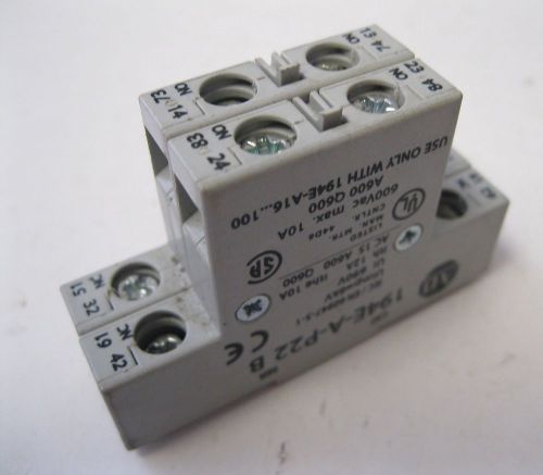 Allen bradley series b side mount auxiliary contact block 194e-a-p22 2no 2nc for sale