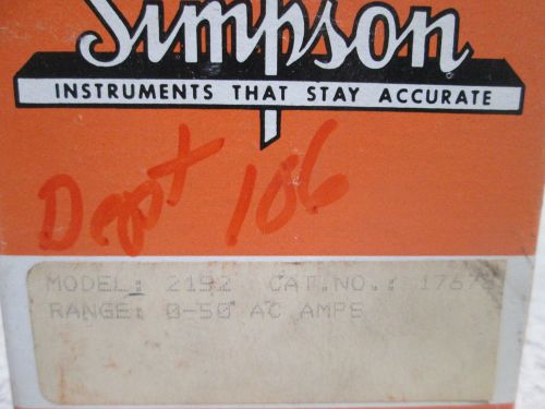 SIMPSON 17673 PANEL METER 0-50 AC AMPS *NEW IN A BOX*