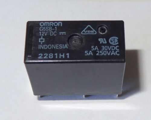 12 pcs, Relay 12V coil, 5A contact, SPDT, By Omron, P/N G5SB112DC