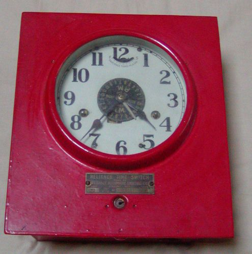 VINTAGE ~ RELIANCE TIME SWITCH ~ WITH ORIGINAL EMBOSSED KEY