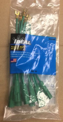 Ideal Term-a-Nut Grounding Wire Connector Green #12 AWG #10 fork 10 Pack 30-3380