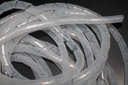 Spiral Cable SWB-9 Flexible Wire Wrap Tube PC Manage Cord 9mm, PE white NEW