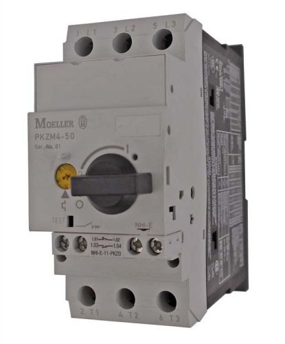 Moeller pkzm4-50 220-240vac 3-pole motor protector trip control circuit breaker for sale