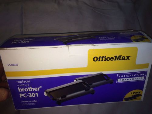 OfficeMax Brother PC-301 Fax Machine printing cartridges - 2 pack in box