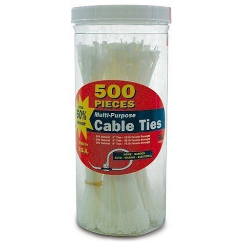 GB 50098 Electrical Assorted Cable Ties, 500-Pack