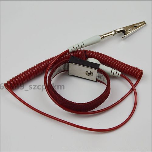 New anti static antistatic esd adjustable wrist strap band red for sale