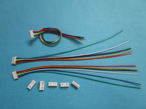 60 set 1.25mm 6 pin male + female polarized connector with 28awg 150mm leads for sale