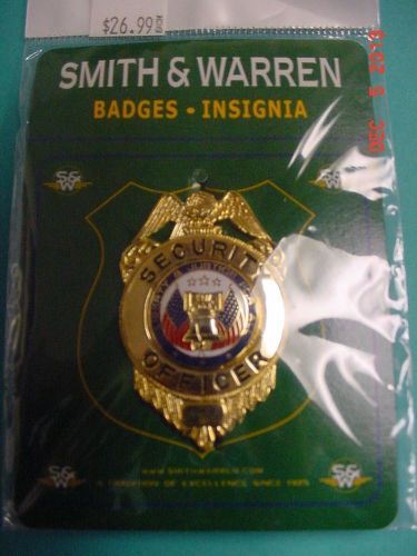 Smith &amp; Warren &#034;Security Officer &#034; Badge in Nickle or Gold