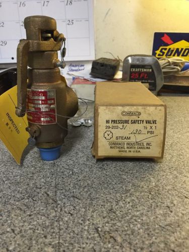 1/2&#034; x 1&#034; 29-202-31  hi pressure safety valve steam conbraco nos for sale