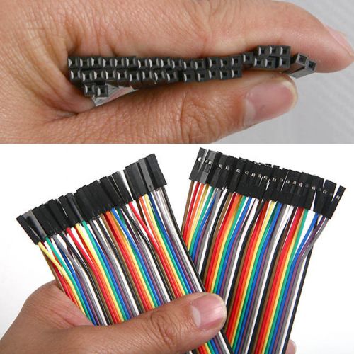40Pcs Female-Female Dupont Cable Line Wire Pin Header 2.54mm 1P-1P 20cm New