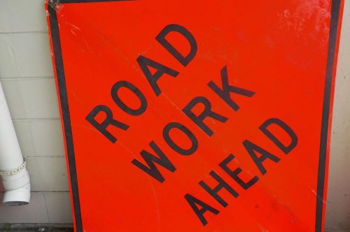 Safety sign &#034;road work ahead&#034; for sale