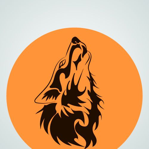 vector clipart. C rights to resell. (wolf howling at the moon)
