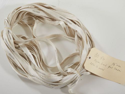 5/8&#034; Wide Nylon Braid Pull Strap White 2500 lb Rated 80&#039; Length Pulltape