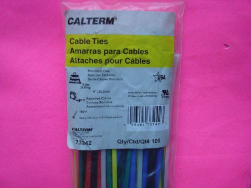 100 8 INCH USA MADE 75 LBS MILITARY SPECS NYLON CABLE WIRE TIES ASSORTED COLORS