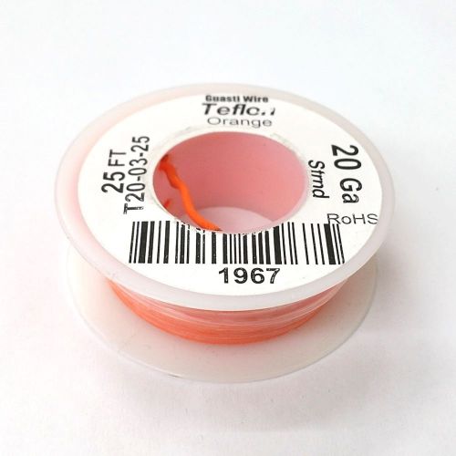 NEW 20AWG ORANGE Teflon Insulated Stranded 600 Volt Hook-Up Wire 25 Foot Roll
