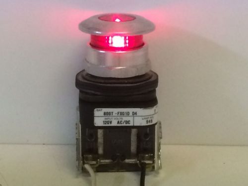 GOOD USED/TESTED! ALLEN-BRADLEY RED ILLUMINATED PUSH/PULL SWITCH 800T-FXQ10-D4