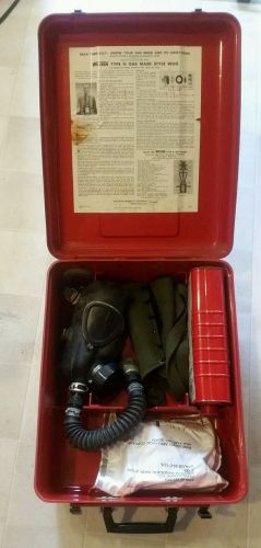 Gas Mask Willson N2W + case + canister BMW 1445A acid gases, ammonia, carbon..