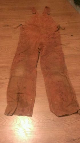 USED REVCO LEATHER WELDING OVERALLS SIZE SMALL