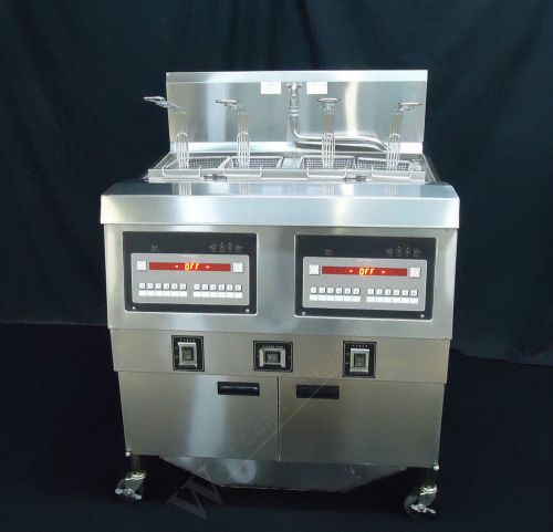 New - in the crate gas 2 well 4 basket commercial fryer filter programmable for sale