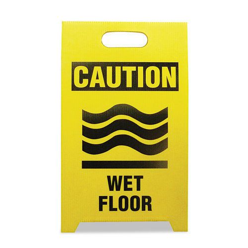 See all seetpcwet yellow / black economy floor sign 12&#034; x 14&#034; x 20&#034; for sale