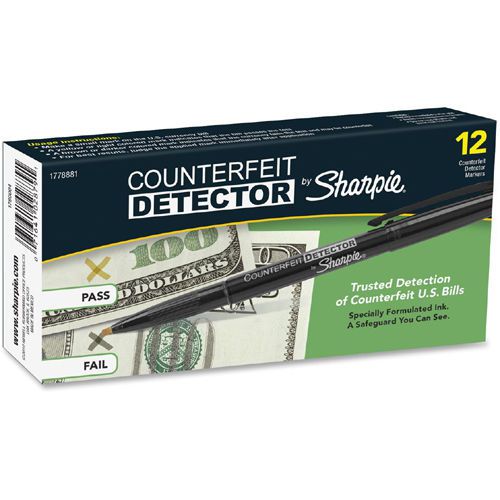 12 - Sharpie US Dollar Counterfeit Detector Pen Markers - # 1778881 - New IN Box
