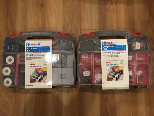 New radio shack make: it electronic component kits 1 &amp; 2 for sale