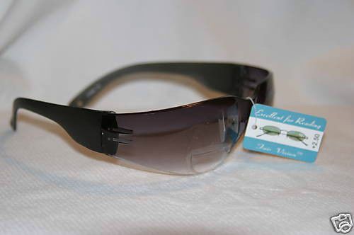 2 pairs 1.50 bifocal reading safety glasses smoked frames &amp; lens for sale