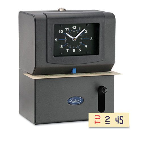 Heavy-Duty Time Clock, Mechanical, Charcoal