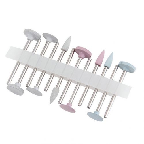 12pcs/Set Dental Denture Polishers Base Polishing Burs Tool New @*