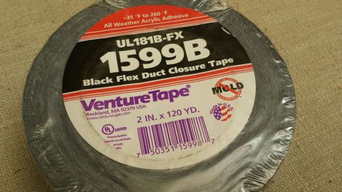 VENTURETAPE 1599 B BLACK FLEX DUCT CLOSURE  2&#034;X120 YARDS 135-260°F mold resist.