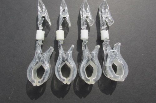 4 double plastic clips pop sign card display jointed rotating holders retail use for sale
