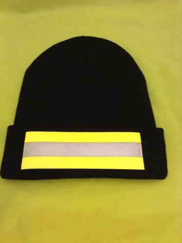 NEW Black reflective high visibility Stocking hat construction Safety landscape