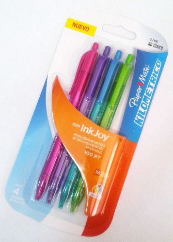 Paper Mate Colour Pens - 6 Blister packs of 4 Colours Pens &#034;Kilometrico 1mm&#034;