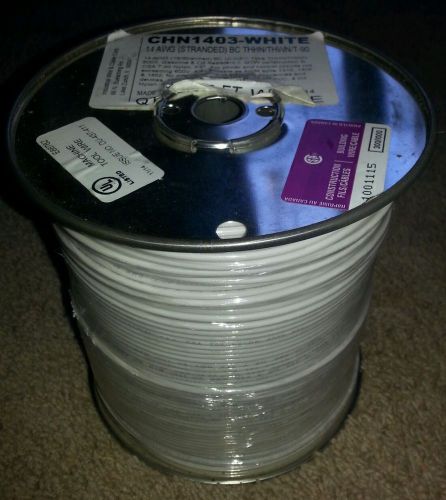 1000 FT THHN/THWN WIRE 14 AWG STRANDED 600 VOLT WHITE. MADE IN USA.