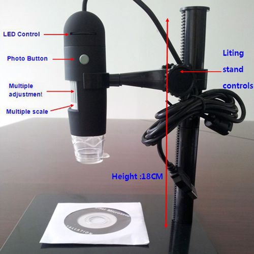 5.0Mp 10-220X 8 LED USB Digital Microscope Endoscope Otoscope Camera with Stand